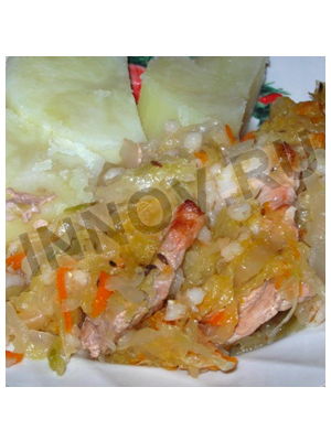 Простые рецепты из мяса свинины: Свинина с квашеной капустой