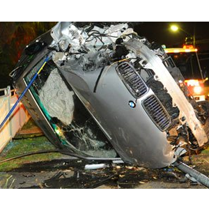 Лихач из Самары на BMW X5 перевернулся сегодня ночью в Нижнем Новгороде