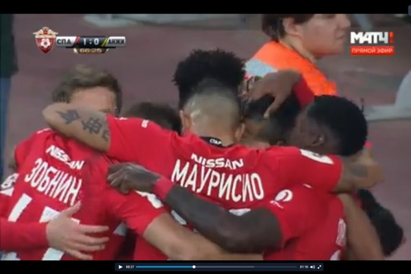 «Спартак» обыграл «Анжи» в матче чемпионата России по футболу