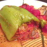 Перец, фаршированный овощами и грибами
