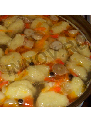 Рецепты супов: Куриный суп с клецками