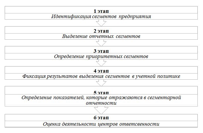 Информация по сегментам в бухгалтерской отчетности. Анализ сегментной отчетности. Формы сегментарной отчетности. Этапы создания предприятия. Выделение отчетных сегментов схема.