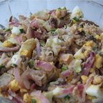 Рецепты простых салатов: Салат с копченой рыбой