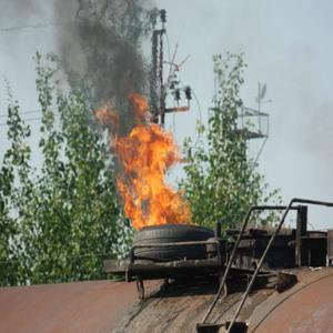 На станции Горький-Сортировочный загорелась цистерна с бензином
