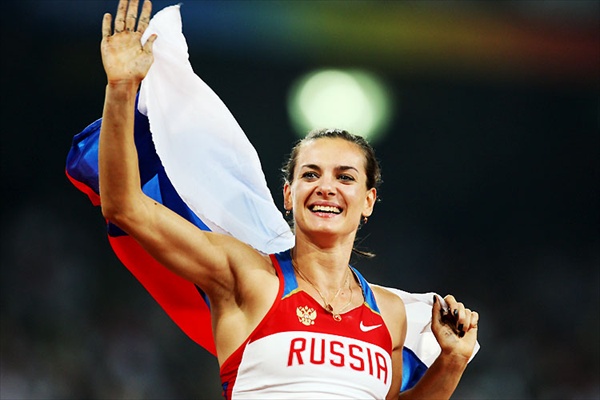 Елена Исинбаева с флагом
