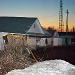 Три дома минувшей ночью провалились под землю в посёлке Бутурлино (фото)