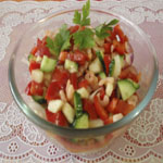 Рецепты для диабетиков: Овощной салат с креветками