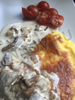 Полента с белыми грибами