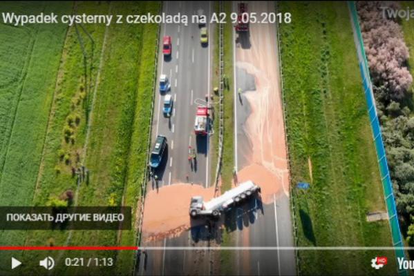 «Сладкое» ДТП: в Польше трассу залили 12 тонн шоколада 