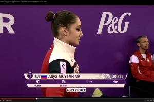 Алия Мустафина завоевала золотую медаль в многоборье на Европейских играх